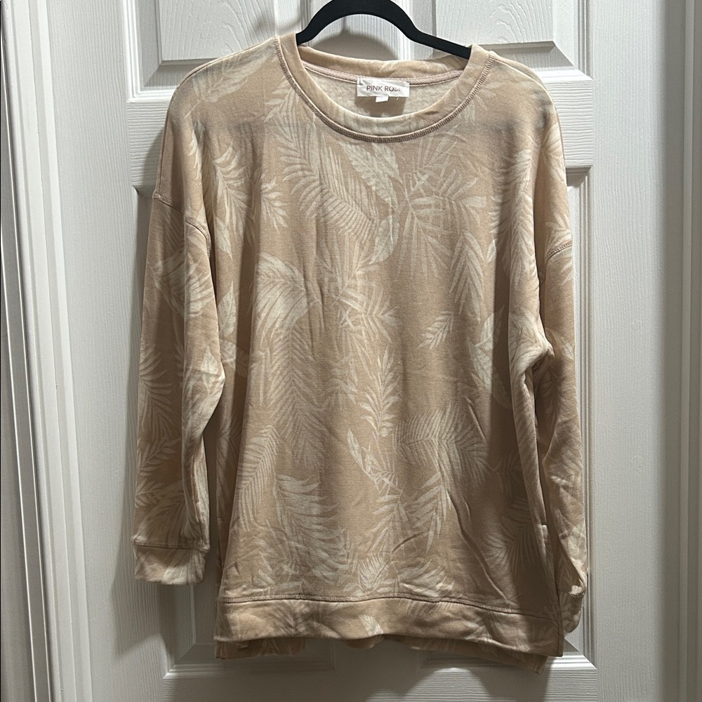 Pink Rose Cream Knit Top